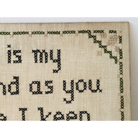 Vintage Cross Stitch Sampler Children’s Room Kids Chores Keep It Neat As Can Be - Picture 7 of 12